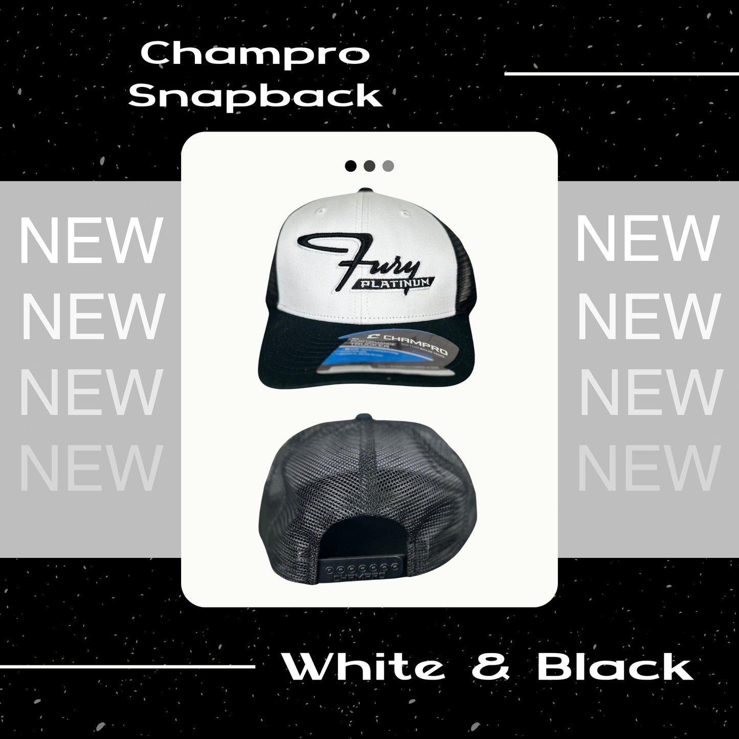 Champro White & Black Snapback